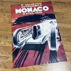 1930s Monaco Grand Prix Falcucci Racing History Poster Reproduction 2005